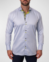 Maceoo Einstein Repeated Blue Contemporary Fit Button-up Shirt In Blue