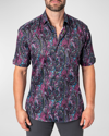 Maceoo Galileo Firestorm Multi Short Sleeve Button-up Shirt In Multi