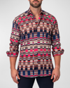 Maceoo Fibonacci Mirrors Cotton Button-up Shirt In Pink