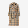 Burberry Checked Trench In Archive Beige
