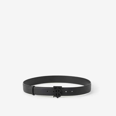 Burberry Leather Tb Belt In Black