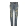 DOLCE & GABBANA WASHED DENIM JEANS WITH RIPS