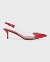 ALAÏA PLEXI HEART-TOE SLINGBACK PUMPS