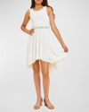 Un Deux Trois Girl's Pleated High-low Dress In Ivory