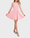 UN DEUX TROIS GIRL'S SLEEVELESS FIT-AND-FLARE DRESS
