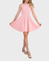 Un Deux Trois Girl's Sleeveless Fit-and-flare Dress In Hot Pink