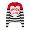 Philosophy Di Lorenzo Serafini Intarsia-logo Striped Sweatshirt In Bianco