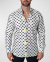 Maceoo Fibonacci Regular Fit Skullcircle White Button-up Shirt In White