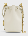 Chloé Marcie Grained Leather Chain Bucket Bag In Misty Ivory