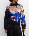 ELEVEN SIX BAILEY MOCK-NECK ABSTRACT INTARSIA SWEATER