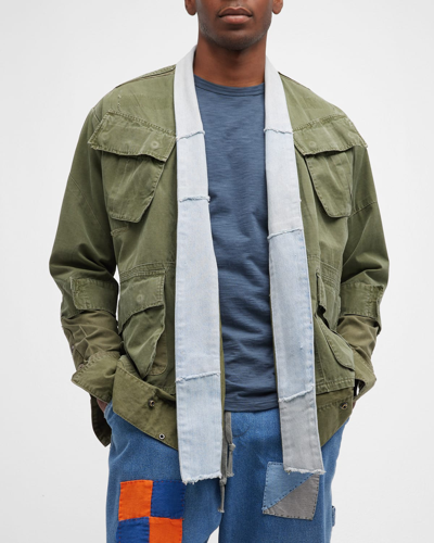 Greg Lauren Jungle Gl1 Two-tone Jacket In Army