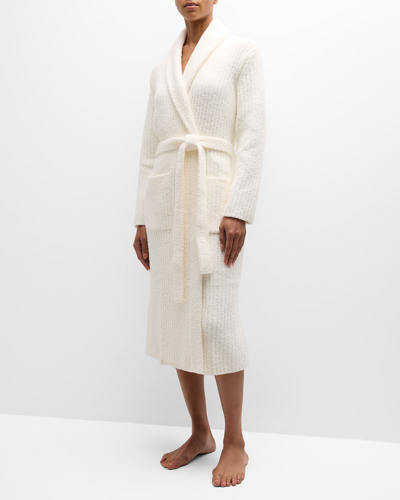 Barefoot Dreams The Cozychic Heathered Robe In Stone/white