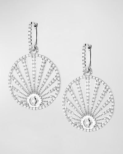 Sheryl Lowe Sunrise Diamond Pave Huggie Hoop Earrings In Metallic