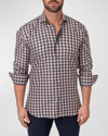 Maceoo Einstein Squares White Regular Fit Plaid Button-up Shirt In White