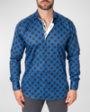 Maceoo Einstein Regular Fit Crossover Blue Button-up Shirt In Blue