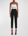 Alexander Mcqueen Floral Lace Corset Top In Ivory