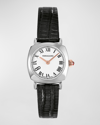 Ferragamo Soft Square Leather Watch In Stainless Steel