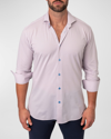 Maceoo Einstein Micropattern Stretch Contemporary Fit Button-up Shirt In Pink