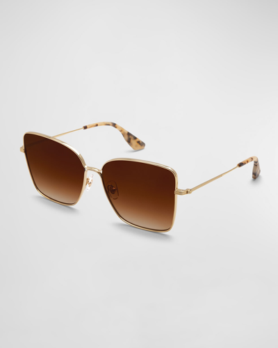 Krewe Dolly Golden Titanium Butterfly Sunglasses In 12k