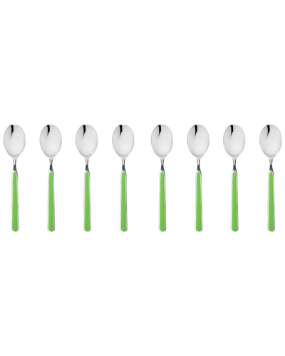 Mepra Set Of 8 Fantasia Espresso Spoons In Green