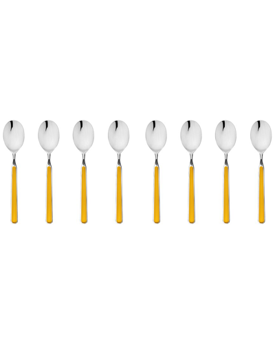 Mepra Set Of 8 Fantasia Espresso Spoons In Yellow
