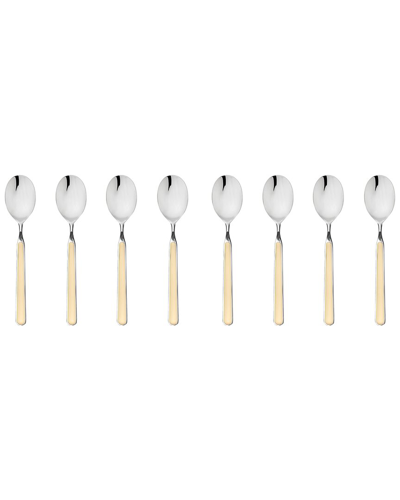 Mepra Set Of 8 Fantasia Espresso Spoons In Yellow