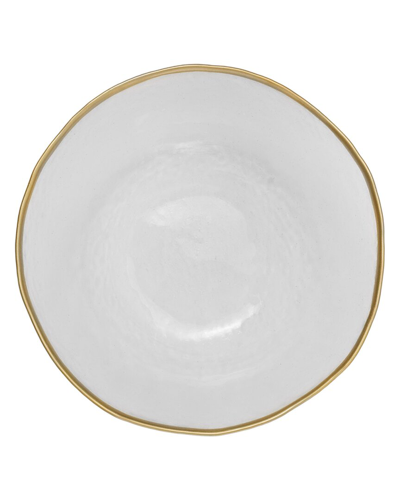 Alice Pazkus Set Of 4 Clear Salad Plate With Rim In Gold