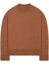 Alanui Crewneck Cashmere-silk Knit Sweater In Brown