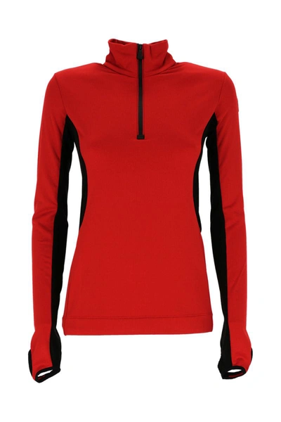 Moncler Logo-patch High-neck Top In Red