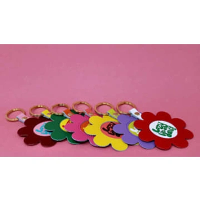Ark Lazy Like A Daisy Keyring In Red