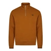 Fred Perry Half Zip Sweatshirt In Brown