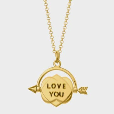 Scream Pretty Heart Spinner Necklace In Gold
