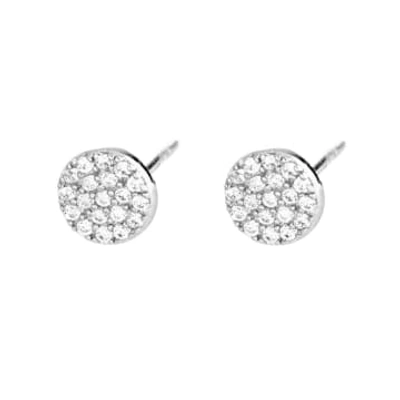 Scream Pretty Pave Circle Stud Earrings In Gold
