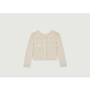 Ba&sh Cotton Cropped Open Knit Cardigan