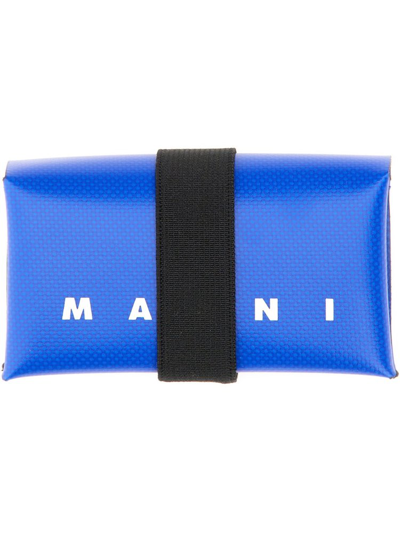 Marni Logo Printed Tri In Blue