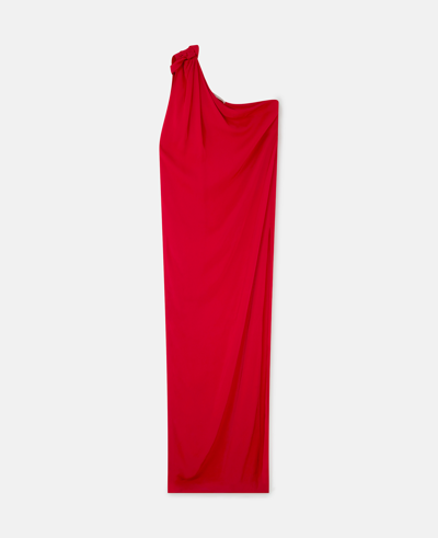 Stella Mccartney One-shoulder Scarf Maxi Dress In Lipstick Red