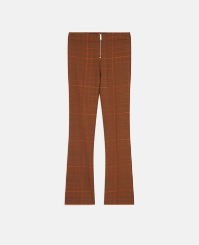 Stella Mccartney Plaid Zip-front Trousers In Amber Rose