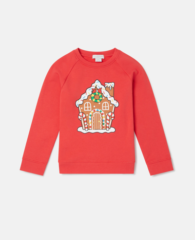 Stella Mccartney Gingerbread House Motif Sweatshirt In Red