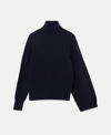 Stella Mccartney Rib-knit Regenerated Cashmere Cape Jumper In Blue