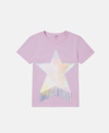 Stella Mccartney Kids' Fringed Star T-shirt In Lilac