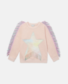 Stella Mccartney Kids' Fringed Star Sweatshirt In Pink