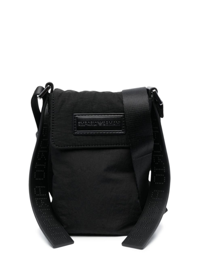 Emporio Armani Nylon Crossbody Bag In Black