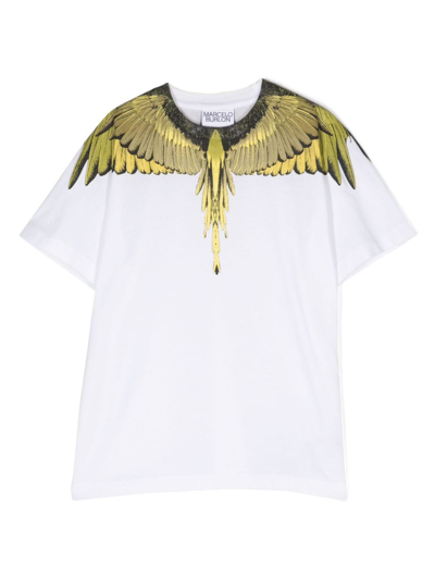 Marcelo Burlon County Of Milan Kids' Graphic-print Cotton T-shirt In White