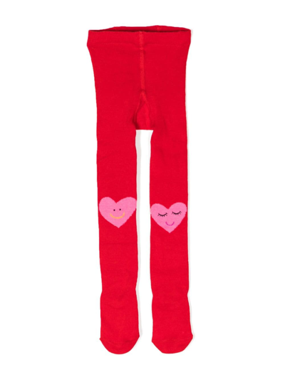 Stella Mccartney Babies' Organic Cotton Knit Tights In Red,pink