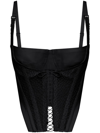 Dion Lee Black Lace-up Corset Tank Top In Black