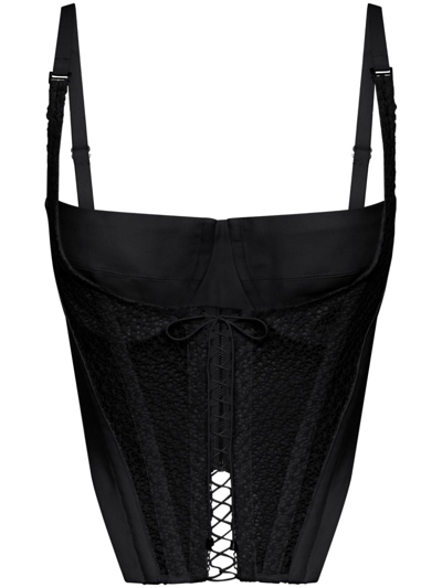 Dion Lee Black Lace-up Corset Tank Top