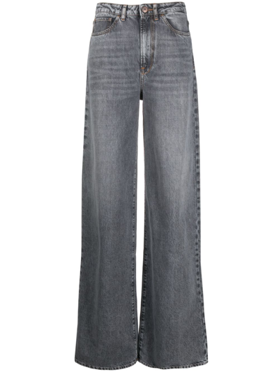 3x1 High-waist Wide-leg Jeans In Grey