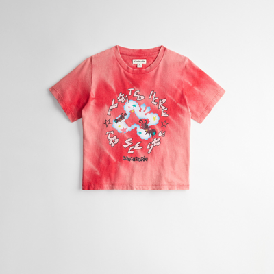 Coach Outlet Baby T-shirt In 95% Recycled Cotton With Wavy Wash: Floated Here To See You, Size: Xs In Red