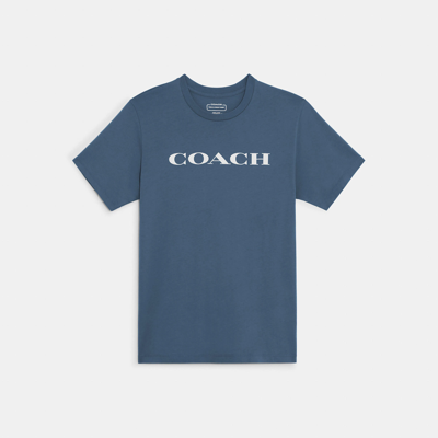 Coach Outlet Essential T-shirt In Organic Cotton In Blue