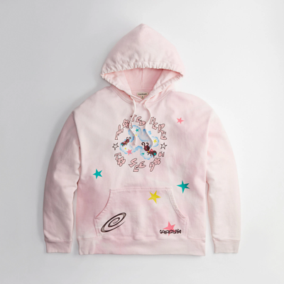 Coach Outlet Hoodie In 95% Recycled Cotton With Wavy Wash: Floated Here To See You, Size: Large In Pink